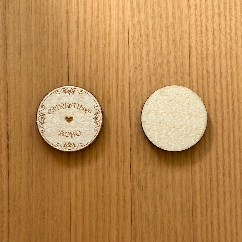 Customized Wooden Charm Tag Key Ring Name Tag - พวงกุญแจ - ไม้ สีนำ้ตาล