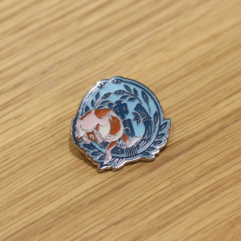 Ukiyo-e goldfish logo metal badge - Brooches - Other Metals 