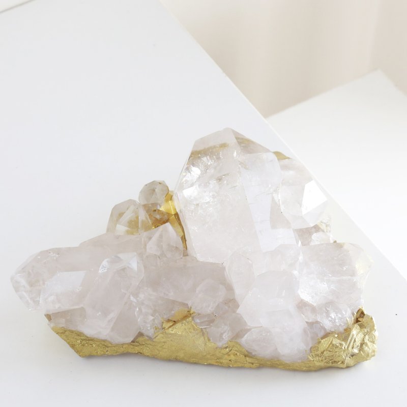 688g金漆白水晶簇 - 擺飾/家飾品 - 水晶 金色