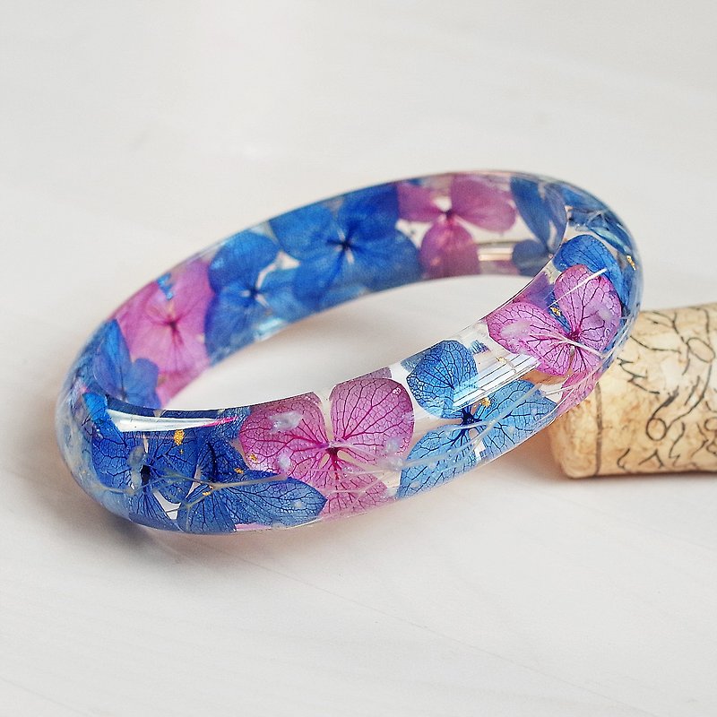 Flower said ・[Classic Series] Xiaomantian Hydrangea - True Flower Bracelet, Blue Violet, Eternal Flower - สร้อยข้อมือ - พืช/ดอกไม้ สีน้ำเงิน