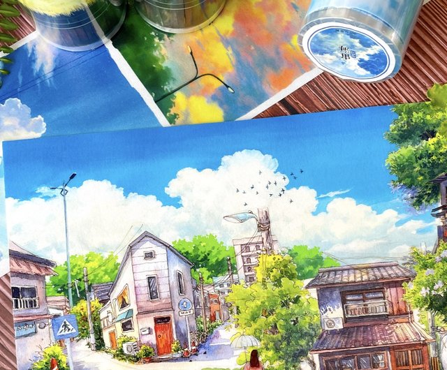 宙海 青空と白い雲 快晴 PET マスキングテープ 巨大な絵画のような世界