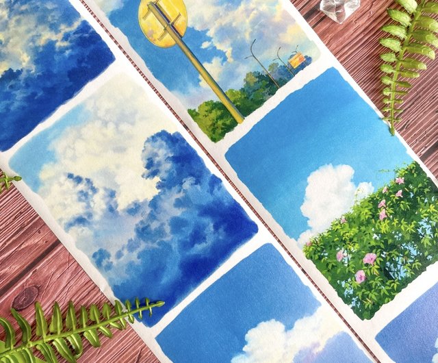 宙海 青空と白い雲 快晴 PET マスキングテープ 巨大な絵画のような世界