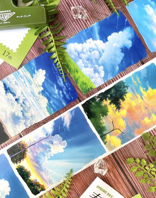 宙海 青空と白い雲 快晴 PET マスキングテープ 巨大な絵画のような世界