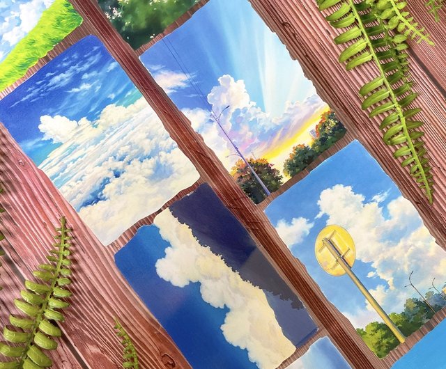 宙海 青空と白い雲 快晴 PET マスキングテープ 巨大な絵画のような世界