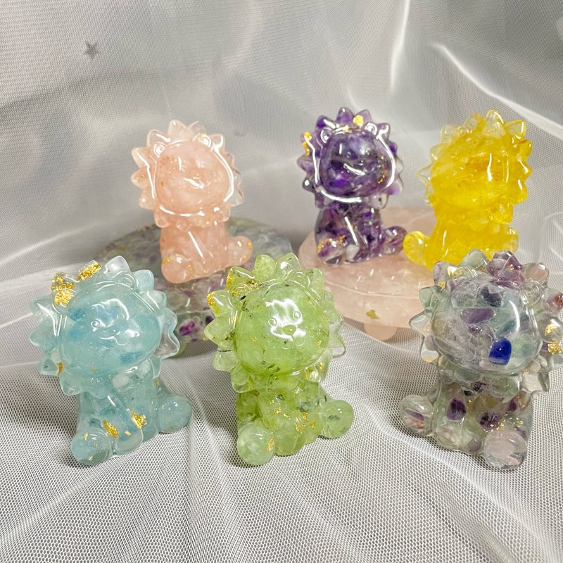 【手工製作】天然能量水晶 可愛奶油獅/水晶擺飾 - 擺飾/家飾品 - 寶石 