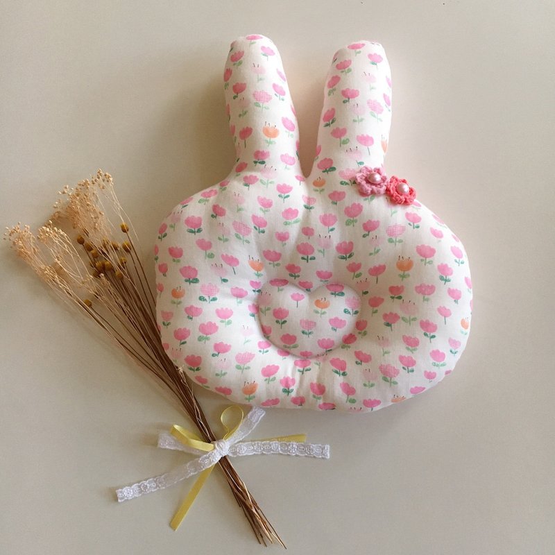 Handmade rabbit pillow (excluding rabbit doll) - ของขวัญวันครบรอบ - ผ้าฝ้าย/ผ้าลินิน สึชมพู