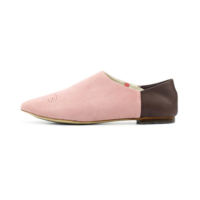 Lazy Slip W1054 Coral - Women's Casual Shoes - Genuine Leather Pink