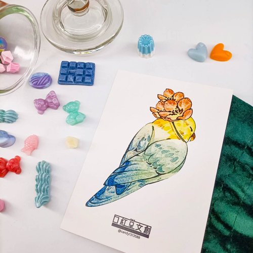 口紅堂文創LIPSTICK CNDY CCI KR474 口紅堂明信片 鸚鵡18 candy1313588 postcard
