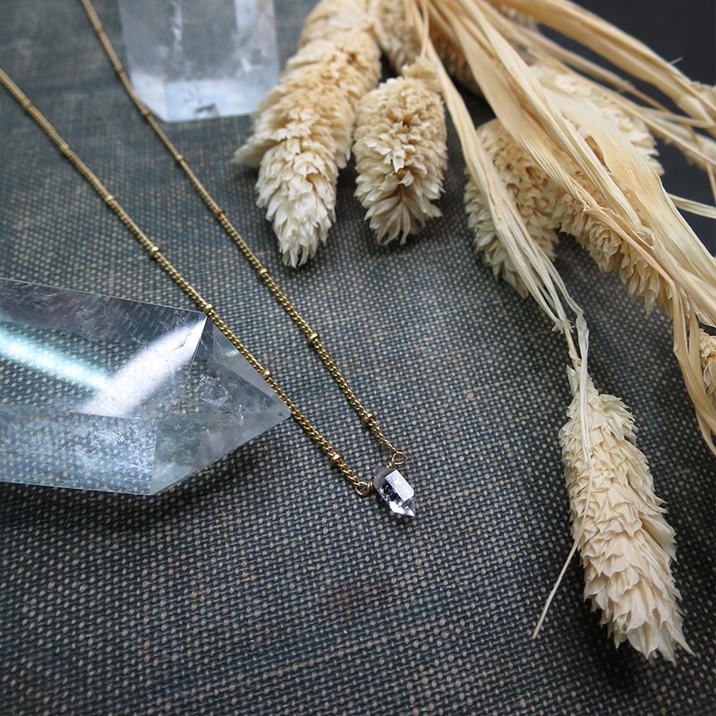VIIART。塵世。赫基蒙水晶鍍古金黃銅項鍊 - 項鍊 - 水晶 金色