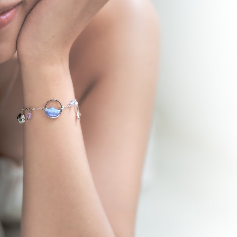 美人魚系列 | 人魚手鍊 925銀鍊 - 項鍊 - 樹脂 紫色