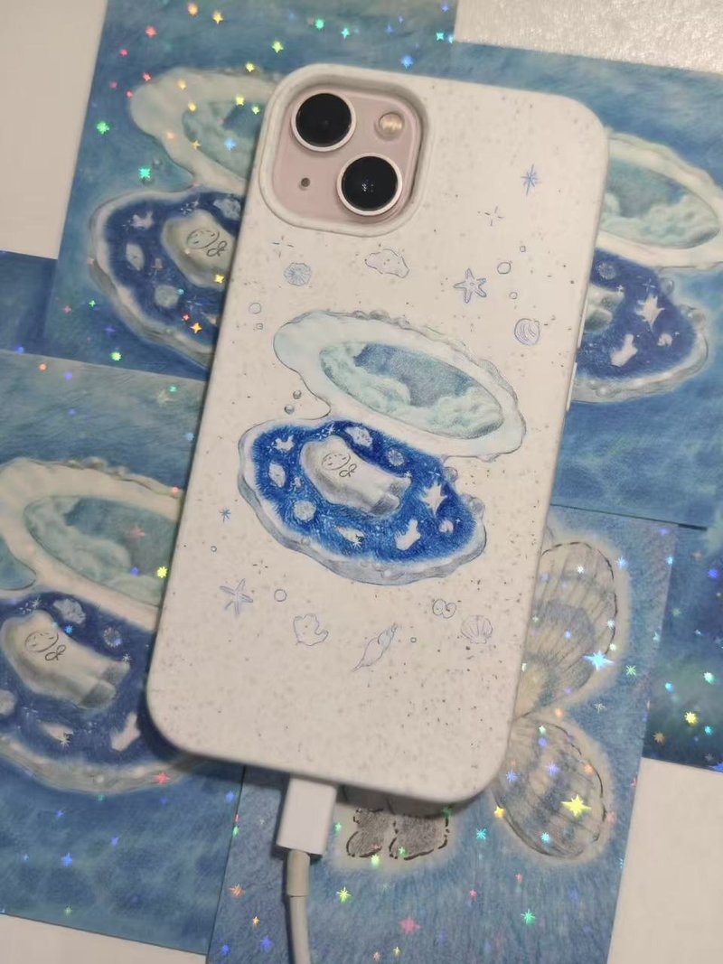小小微光  iPhone 環保 麥秸稈可降 解磁吸手機軟殼 - 手機殼/手機套 - 其他材質 藍色