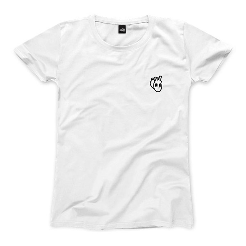 Heart - White - Women's T-Shirt - เสื้อยืดผู้หญิง - ผ้าฝ้าย/ผ้าลินิน 