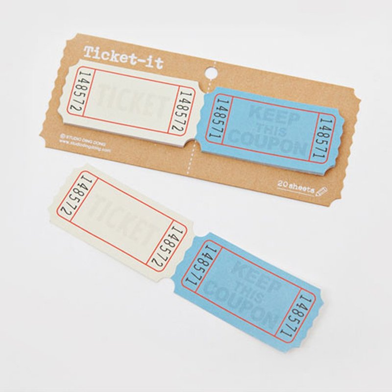 電影院票根 COUPON MEMO便利貼 / 藍白色 - 便條紙/便利貼 - 紙 藍色