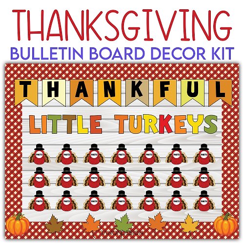 tanondesign Bulletin Board Thanksgiving Classroom Decor, Decor Kit, Turkey Bulletin Board