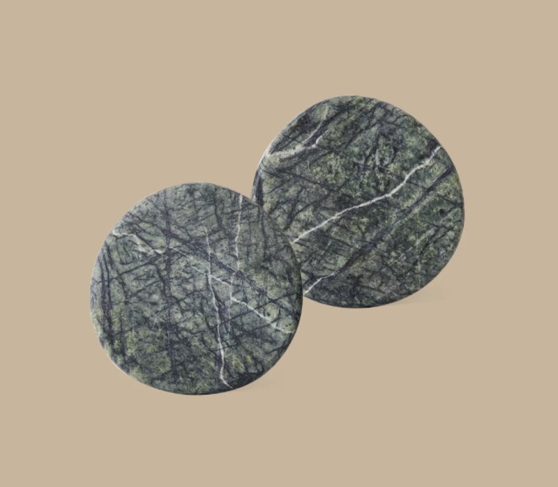 石杯墊兩件組 雨林綠 - 擺飾/家飾品 - 玉石 綠色