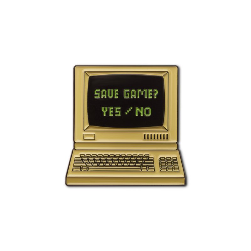 Enamel Pin Old Computer - 徽章/別針 - 琺瑯 卡其色