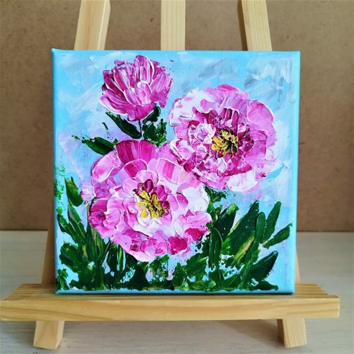 Artpainting 無框畫牡丹畫客廳掛畫粉色花卉掛畫牡丹牆飾