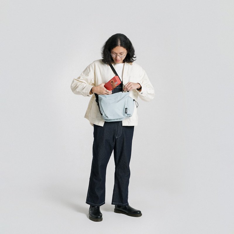 Sustainable RE Series | REA Daily Duo Shoulder Crossbody Bag (S, Creamy Blue) - Messenger Bags & Sling Bags - Polyester Blue