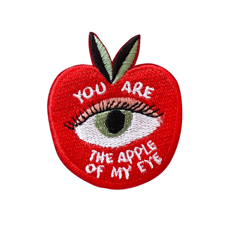 Embroidered Patch You Are The Apple Of My Eye, Bag Charm, Bag Accessories - 徽章/別針 - 繡線 紅色