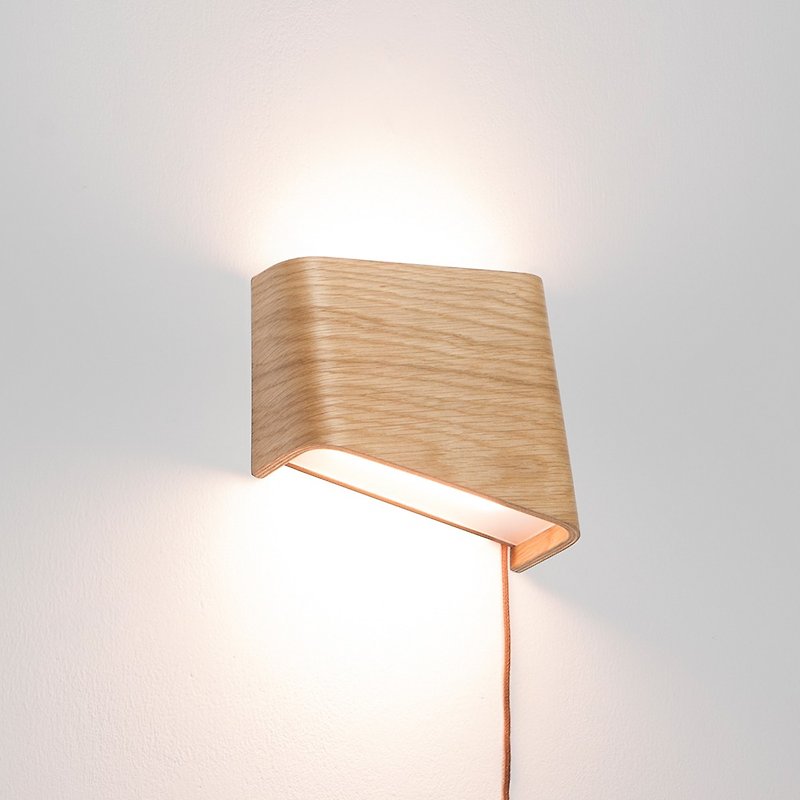 SLICEsLEDウッドタッチウォールライト∣デュアル光源スイッチング∣右光源 - 照明・ランプ - 木製 ブラウン