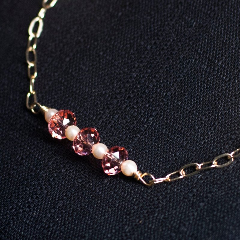 粉橘算盤珠手鏈 - 手鍊/手環 - 其他材質 橘色