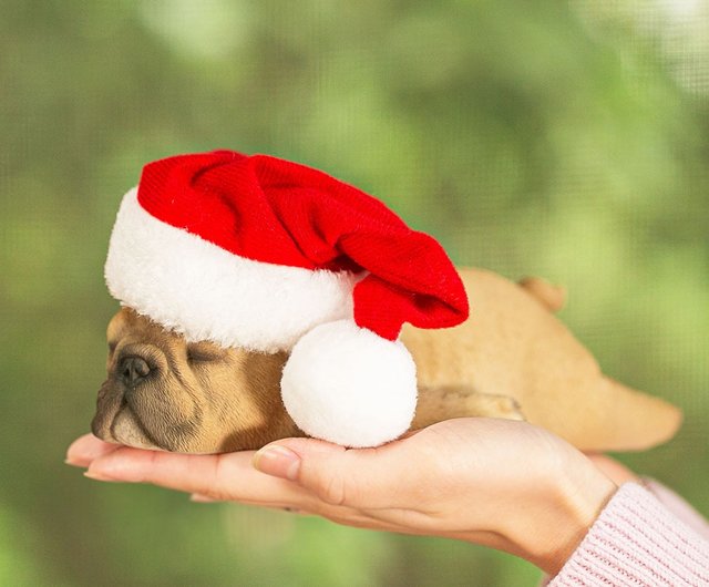 デバリエ 】クリスマスギフト 犬の置物 フレンチブルドッグ サンタの