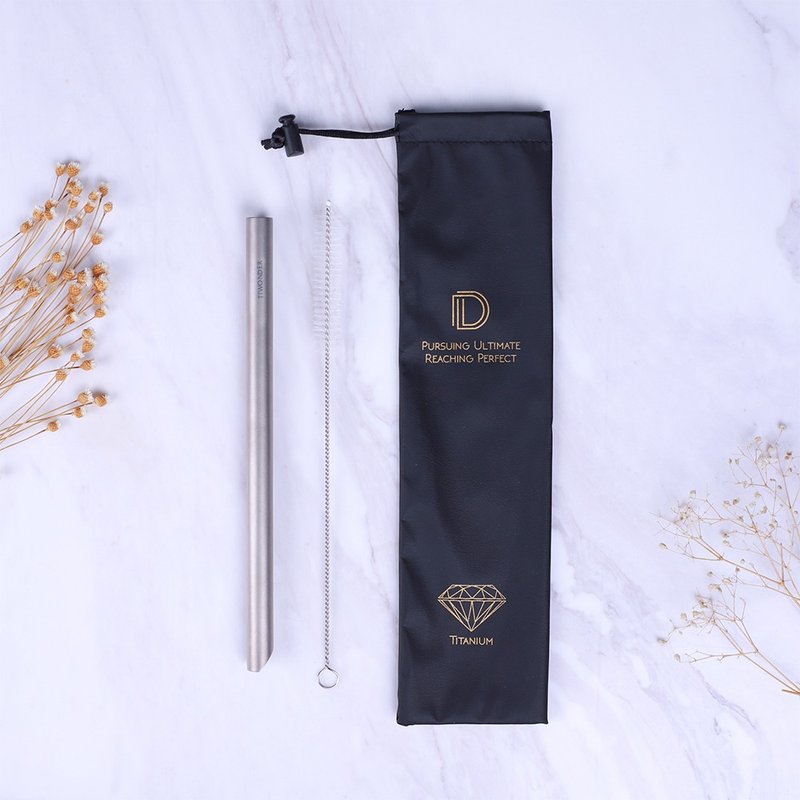 鑽石鈍角純鈦吸管【B】組 - 環保吸管 - 其他金屬 灰色