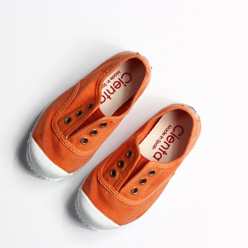 Spanish national canvas shoes CIENTA children 's shoes washed old orange incense shoes 70777 17 - รองเท้าเด็ก - ผ้าฝ้าย/ผ้าลินิน สีส้ม