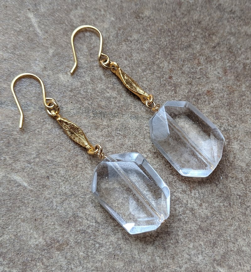 White Crystal Drop Earrings - Earrings & Clip-ons - Semi-Precious Stones 