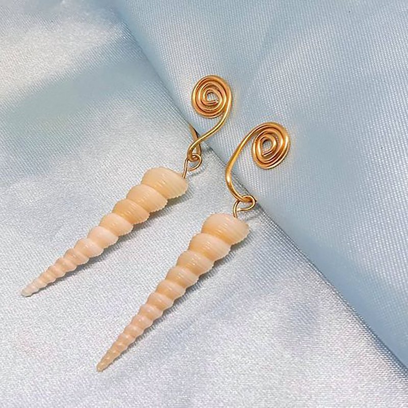 | Ice cream cone | Pen | Painless patented Clip-On real shell unique earring key chain - Earrings & Clip-ons - Other Materials Yellow