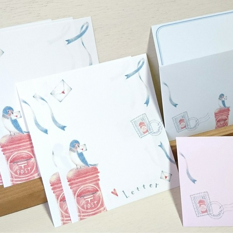 つばめ　ミニレター - 信封/信紙 - 紙 紅色