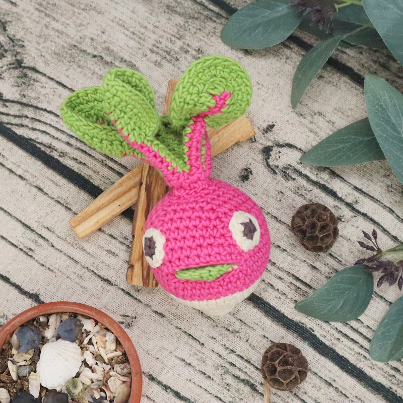 MyuM -Radish Baby- rattle toy handmade with 100% Organic Cottonrainbow - Kids' Toys - Cotton & Hemp Purple
