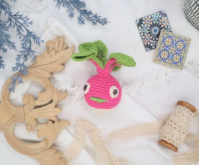 MyuM Emily Beetroot Crochet Baby Rattle Toy