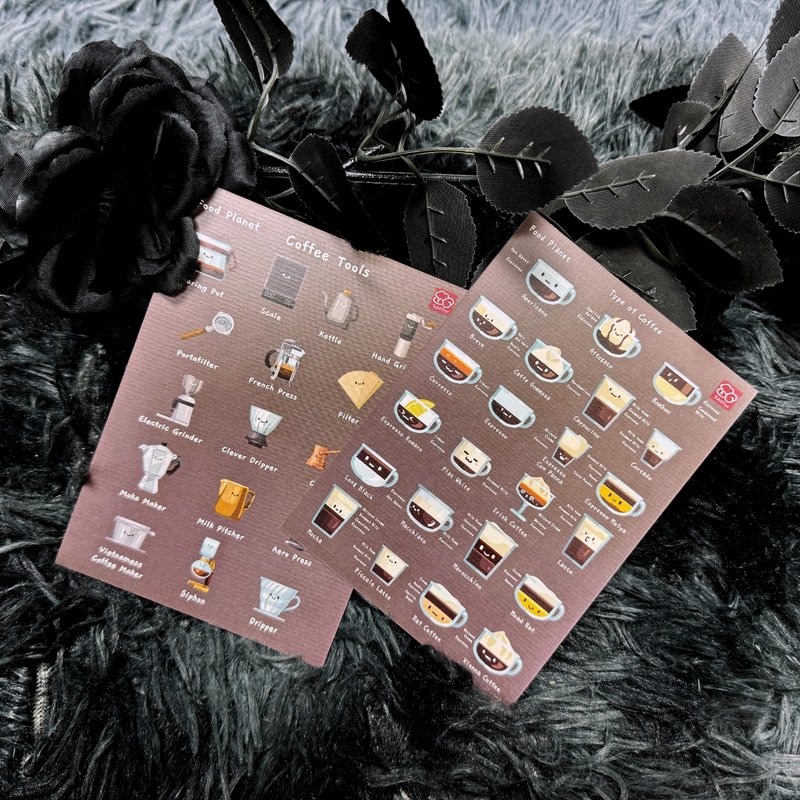 コーヒーシリーズ ポストカードセット - はがき・メッセージカード - 紙 多色