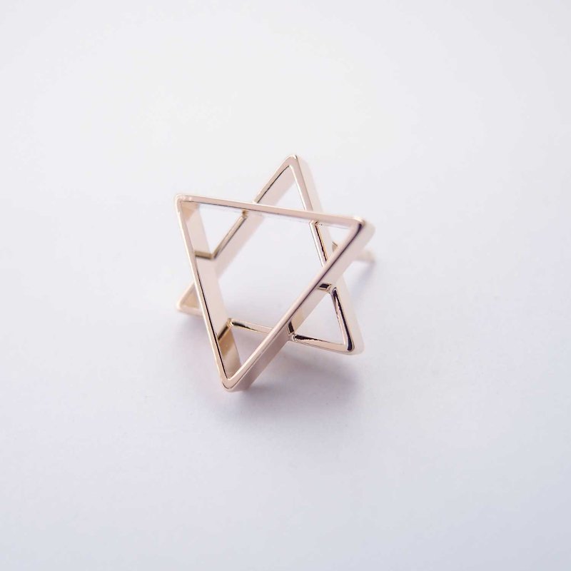 Hexagonal Star Geometric Brooch - Brooches - Other Metals Gold