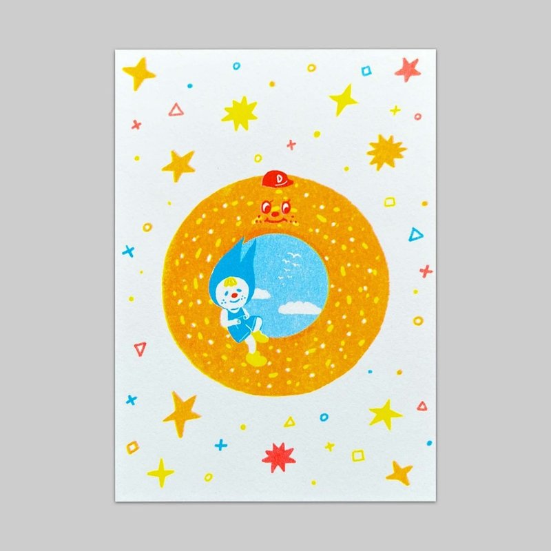 Dongdong and the Donut Boy/Perforated Postcard/Hako - การ์ด/โปสการ์ด - กระดาษ หลากหลายสี