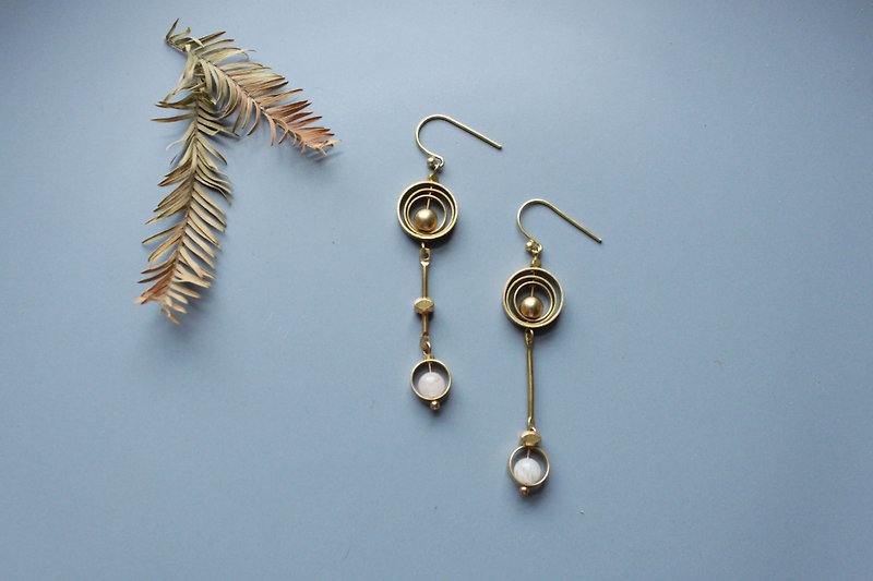 Whirl - earring  clip-on earring - Earrings & Clip-ons - Copper & Brass Gold