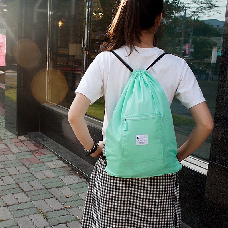 [Promotion] Chuyu Green Travel Waterproof Lightweight Drawstring Backpack/Backpack/Drawing Pocket/Storage Bag - Drawstring Bags - Polyester 