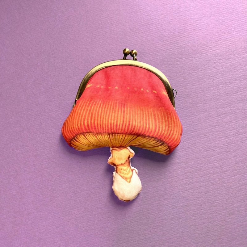 タマゴタケがま口-kinoko gamaguchi purse/-Amanita caesareoides-財布,小銭入れ,ポーチ,accessory case - 化妝包/收納袋 - 棉．麻 紅色