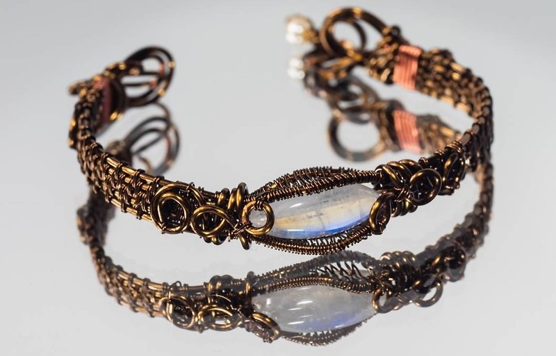 Metal weave ~ moonlight bracelet - Bracelets - Other Metals White