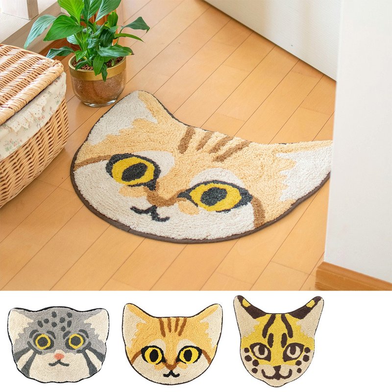 【Reservation】India Made Cat Rug - พรมปูพื้น - ผ้าฝ้าย/ผ้าลินิน สีส้ม