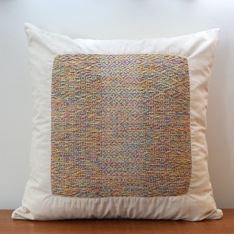 Guardian's Eye/Seediq Handwoven Cushion/Pillow/Glaze Blue - Pillows & Cushions - Cotton & Hemp Multicolor