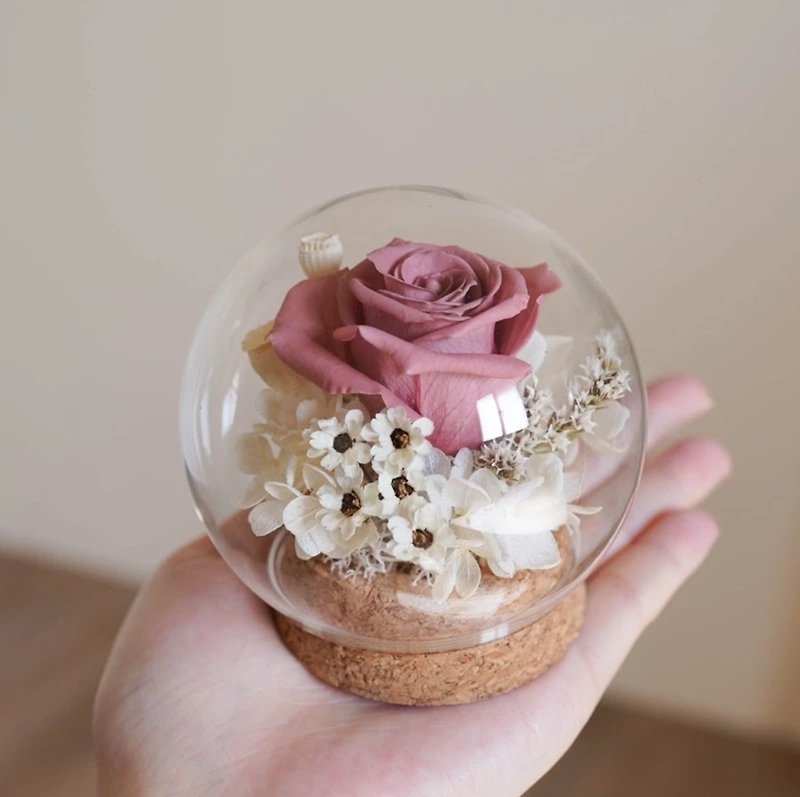 //Florannées// Mini Eternal Rose Cup Valentine's Day Gift Birthday Gift Graduation Gift - ช่อดอกไม้แห้ง - แก้ว 