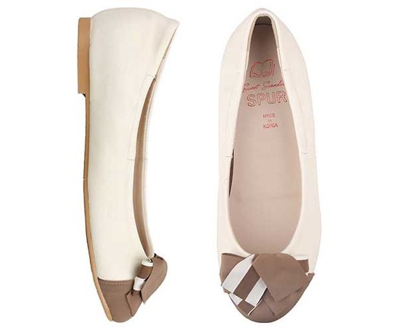 SPUR Dualize striped flats FS7060 BEIGE - Women's Casual Shoes - Other Materials 