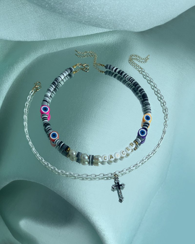 Zodiac sign: Cancers beaded necklace - 項鍊 - 其他材質 多色