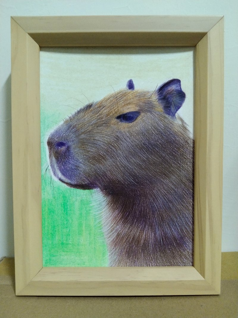 Decoration/Capybara/Colored pencil drawing/Original manuscript/Framed - โปสเตอร์ - กระดาษ 