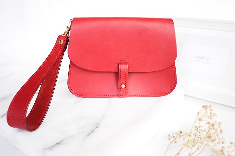 CHF03 retro bag Small Bag - Toiletry Bags & Pouches - Genuine Leather Red