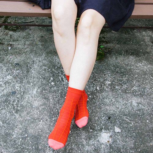 Mushroom Mogu / Socks / Mushroom Socks (8) - Red Checker M