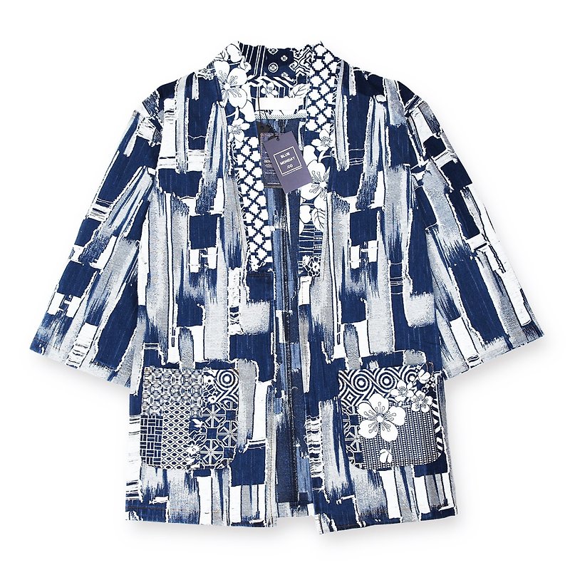 DYCTEAM x BLUE MONDAY - DENIM NORAGI | fifth sleeve Japanese kimono blouse tannin - จัมพ์สูท - วัสดุอื่นๆ สีน้ำเงิน