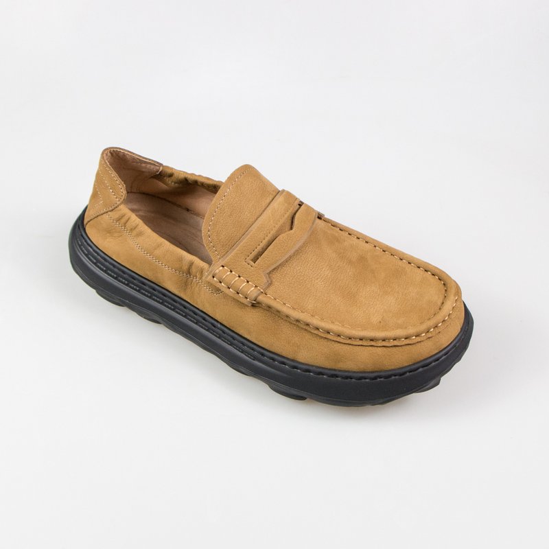 混合樂福男鞋/黑色/318D楦 - 男款牛津鞋 - 真皮 卡其色